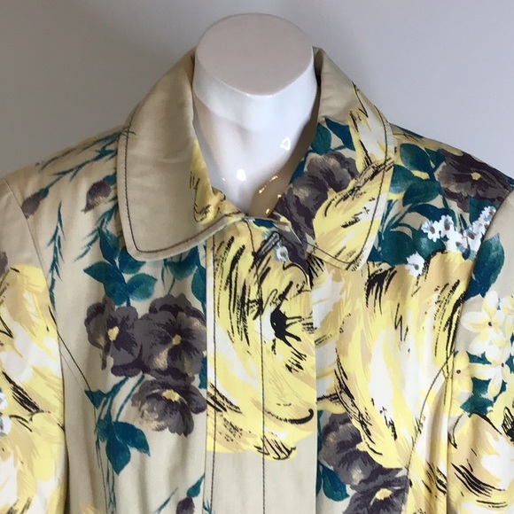 A Line vintage floral trench coat - Picture 3 of 8